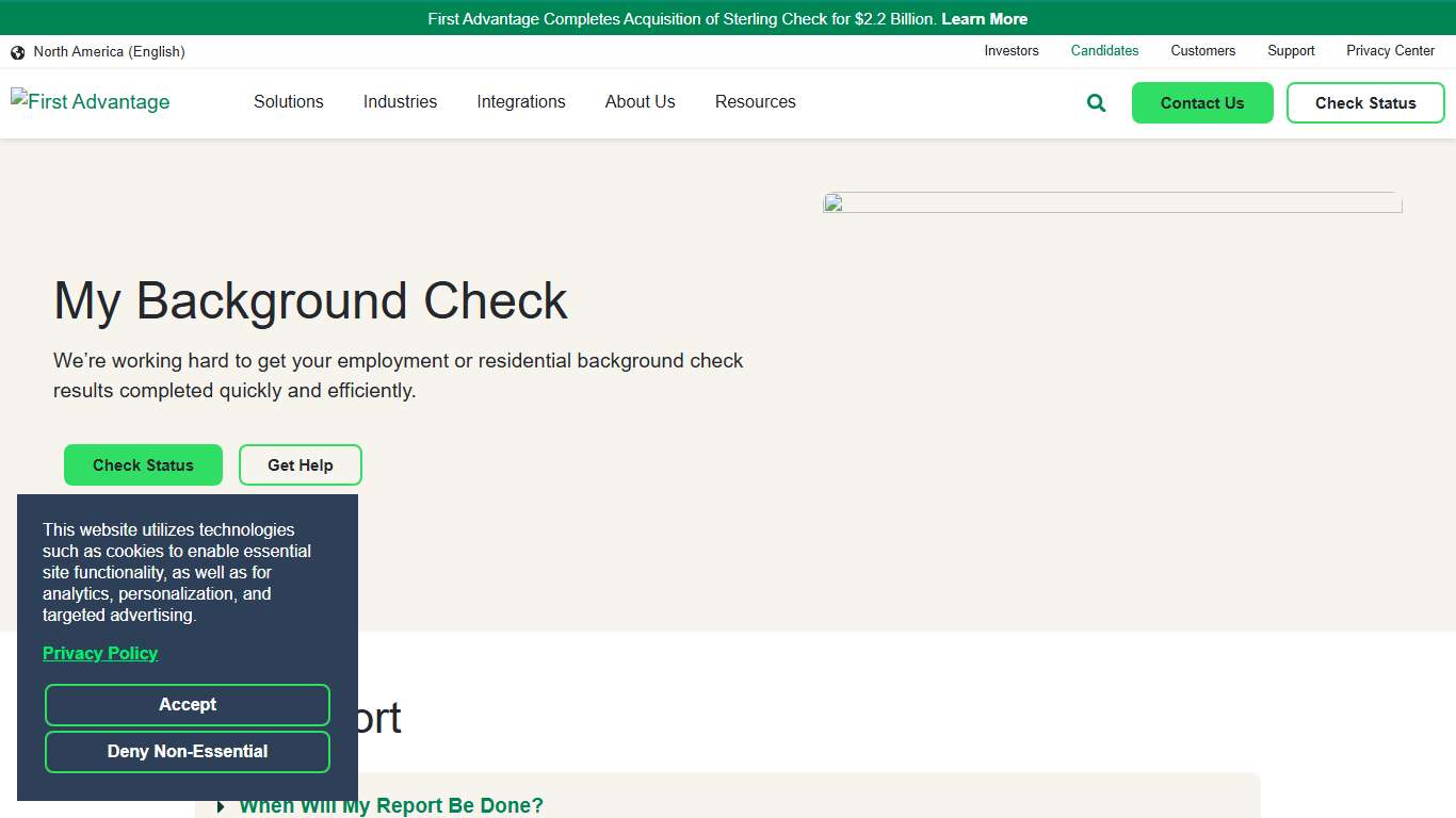 Applicant Background Check Results First Advantage